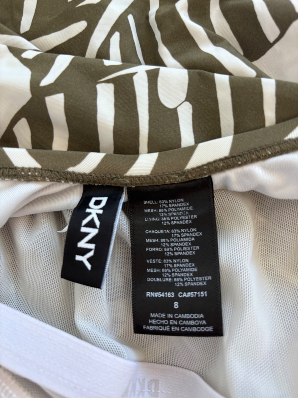 DKNY Tropical Palm Wrap One-Piece Swimsuit, size 8 - Picture 7 of 9